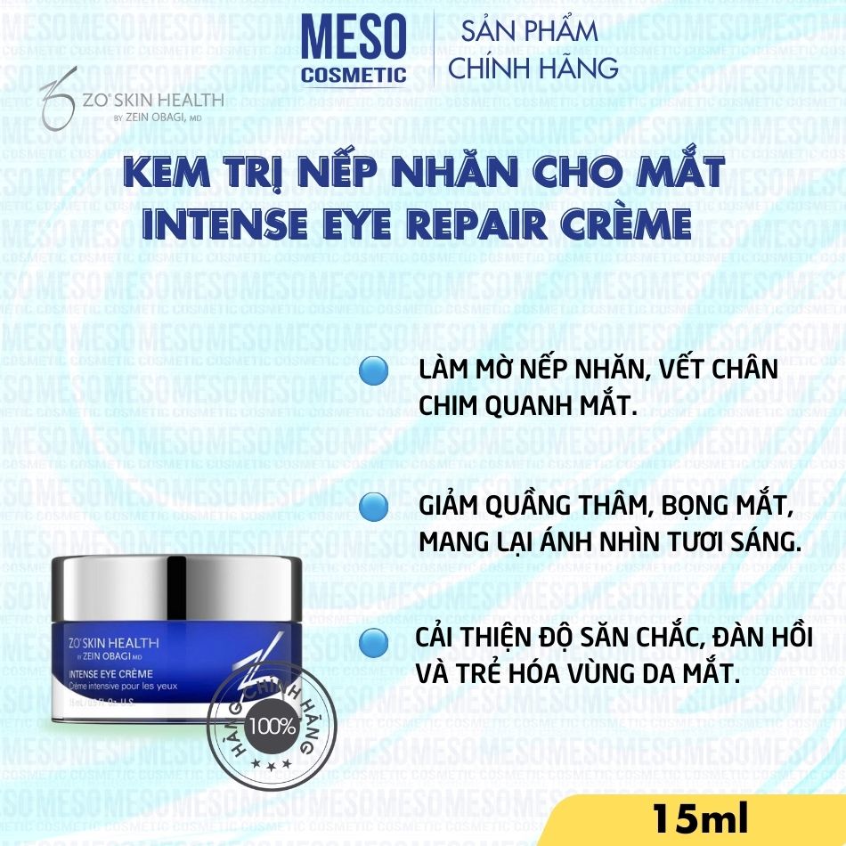 Kem trị nếp nhăn cho mắt ZO Skin Health INTENSE EYE REPAIR CRÈME 15ml